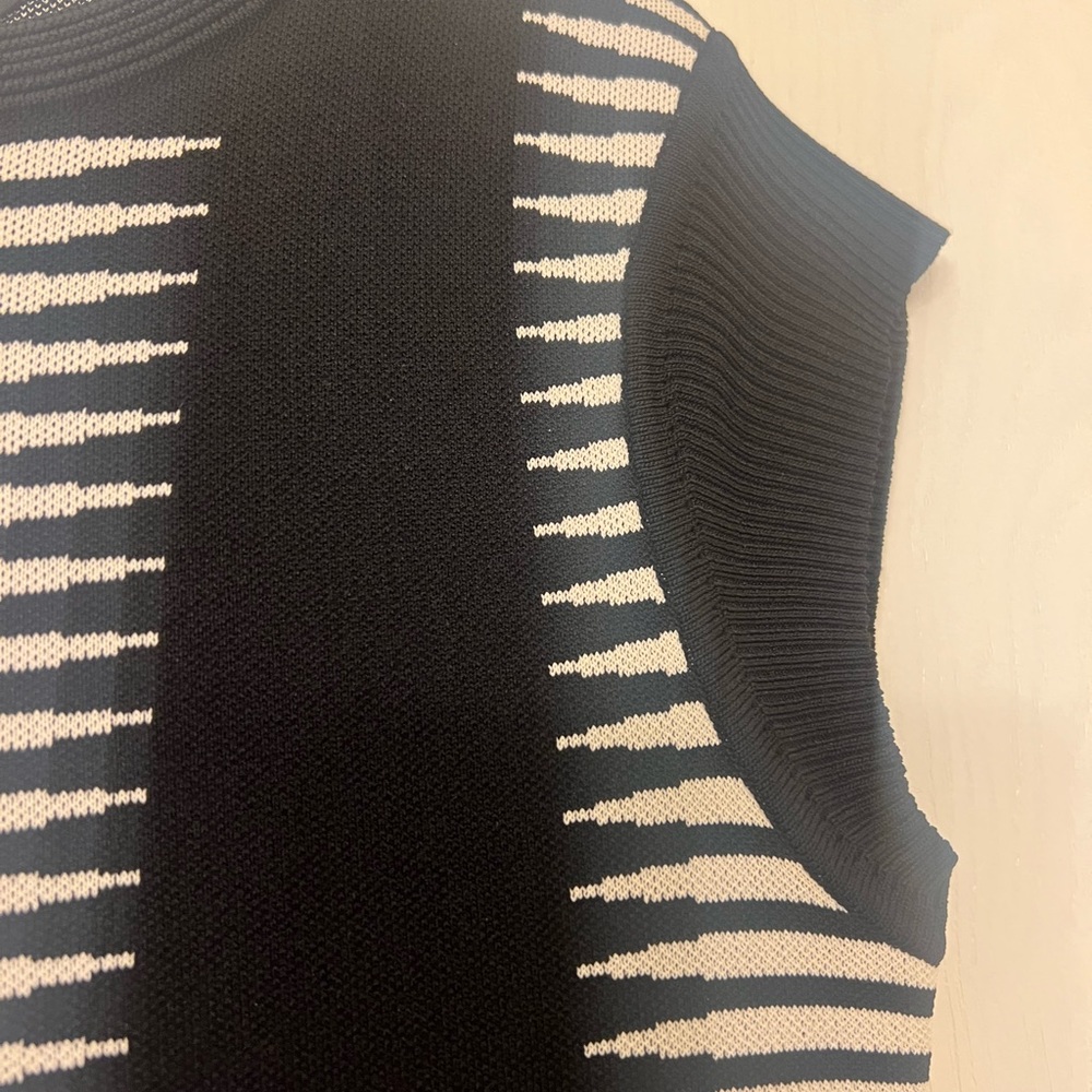 Zara Black and White Striped Midi Dress - Picture 9 of 10